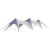 Tenda a baldacchino a tre cupole per matrimoni, tenda di lusso per banchetti all'aperto, tenda per eventi, tenda da montagna, tenda da campeggio