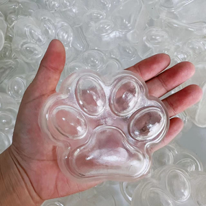 DIY Clear Cat Paw TPR Hollow Transparent Ball Stress Relief Squeeze Toy Decompression Mold Fun Gift for Kids and Adults - Product Image 1