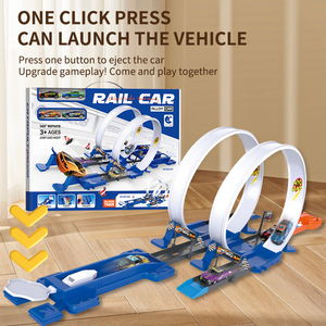 30PCS Track Car con 4 Iron Sliding Racing Car - Product Image 2