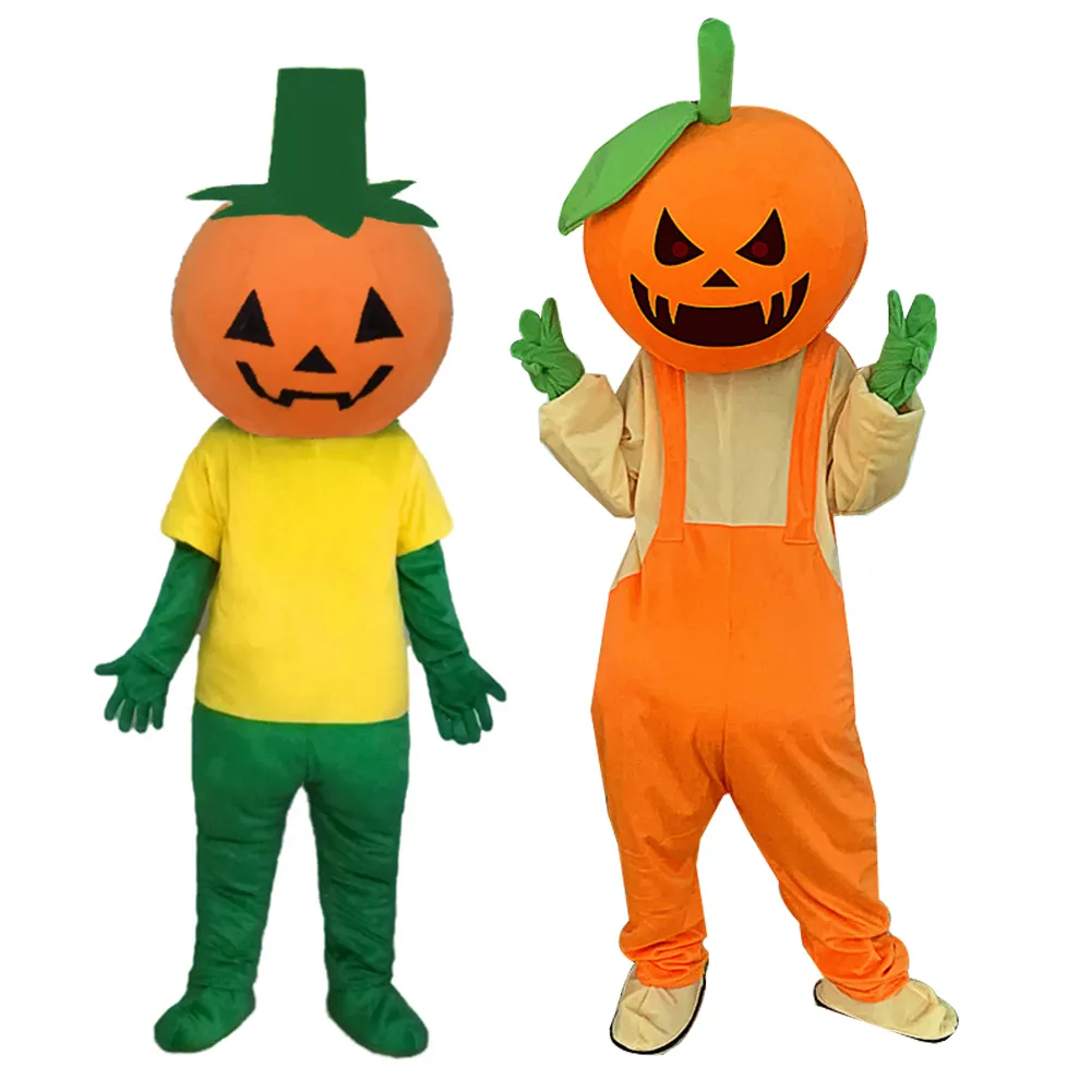 Halloween Großer Kürbis Maskottchen Kostüm Cartoon Plush Anime-Themenfigur Erwachsene Größe Party Outdoor Outfitanzug Cosplay