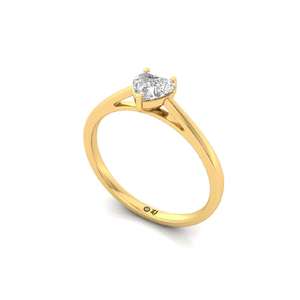 Bague de Fiançailles Solitaire Luxe Cœur Taillé en Or Massif avec Diamant CVD de Laboratoire Couleur Fantaisie pour Femme – Promesse de Mariage - Product Image 4