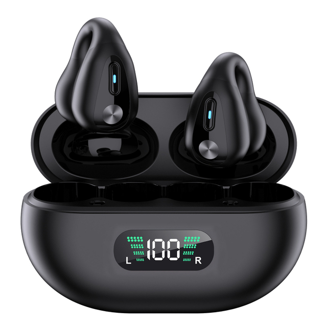 x22 New Tws Wireless in Ear Clip BT 5.3 Bone Conduction Earphone Design Touch Control LED Sports Headsets Headphones Ear Hook