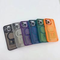 Coque de téléphone avec protection d'objectif pour iPhone 17 16 15 14 13 12 11 Pro Max Plus, support magnétique rapide, charge sans fil, finition mate