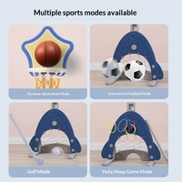 Verstellbarer Plastik-Basketballkorb mit Rückwand und Fußballtor für Jungen von 3-6 Jahren, Indoor-Spielzeug in Exportqualität