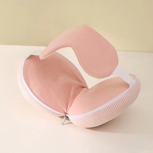 En gros, Oreiller de voyage 2-en-1 pour la maison et le voyage, avec soutien de la nuque et des yeux, fermeture éclair, soulagement de la douleur, pour le soutien de la tête en vol et en voiture - Product Image 2