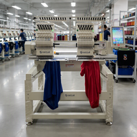 Machine à broder les vêtements à double tête et portique