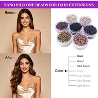 Kit d'extensions capillaires en silicone noir cuivré 3MM sans dommages pour salon professionnel - Vente en gros