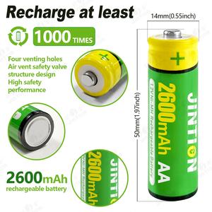 JINTION <span class=keywords><strong>NiMh</strong></span> <span class=keywords><strong>AA</strong></span> 2600mAh 1,2 V <span class=keywords><strong>AA</strong></span> batería recargable <span class=keywords><strong>NiMH</strong></span> batería <span class=keywords><strong>AA</strong></span> 1,2 V baterías recargables personalizar para juguetes de luz Solar - Product Image 2