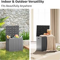 Boîte de rangement en résine de 31 gallons pour l'organisation, rangement extérieur, boîte de rangement pour meubles de patio, table d'appoint pour piscine, accessoires de jardin