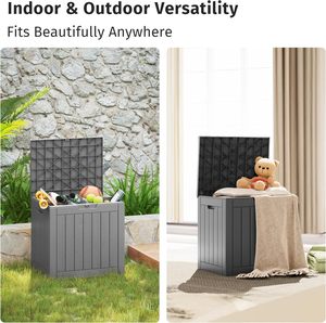 Boîte de rangement en résine de 31 gallons pour l'organisation, rangement extérieur, boîte de rangement pour meubles de patio, table d'appoint pour piscine, accessoires de <span class=keywords><strong>jardin</strong></span> - Product Image 3