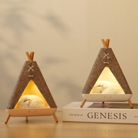 Lampe de chevet USB mignonne et créative en forme de tente, rechargeable, pour chambre à coucher, décoration intérieure, logo personnalisé, mini lampe nordique rechargeable
