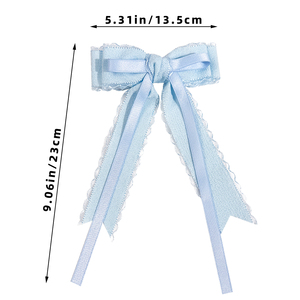 Sasa Hàng Ngày Và Thu Tập Tóc Clip Kẹo Màu Rắn Polyester Ribbon Bow Tóc Phụ Kiện - Product Image 3
