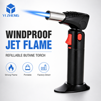 Briquet torche à gaz réglable en métal DP-Big, rechargeable, pour cuisinières, camping et feux d'artifice