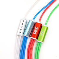 Cable de Carga LED 3 en 1 de Alta Calidad con Luz Fluida, Cable USB Luminoso 3 en 1 para Teléfonos Móviles, Computadoras y Escáneres de Código de Barras