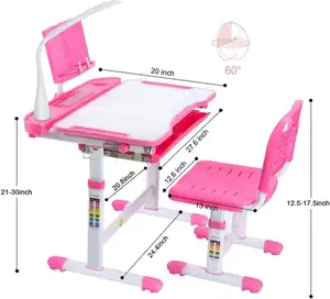 도매 학습 테이블 어린이 플라스틱 무릎 책상 학생 학교 어린이 인체 공학적 책상 가구 어린이 책상 및 의자 학습 테이블