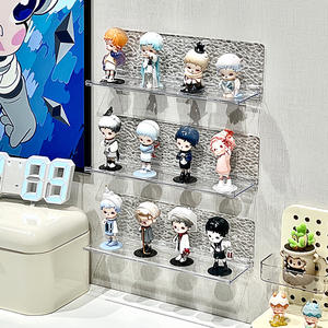 Estante de exhibición y almacenamiento para cajas sorpresa, caja de exhibición portátil para Bubble Mart, caja de almacenamiento de plástico transparente de 4 niveles, sin perforaciones, estilo coreano - Product Image 4