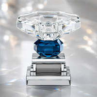 Porte-bougie en cristal facetté de luxe, élégant centre de table pour bougies chauffe-plat, idéal pour mariages, banquets, Noël, hôtels et décoration intérieure