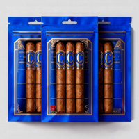 Sacs d'emballage personnalisés en aluminium avec fermeture éclair pour cigares, sacs d'emballage pour cigares humidifiés, sacs d'emballage vides pour 4 à 6 cigares avec fenêtre, enveloppes pour cigares