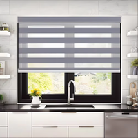 Persianas Zebra Motorizadas de Doble Capa con Control Remoto por WiFi y Filtro de Luz para Sala de Estar, Oficina, Hogar, Ventanas Interiores