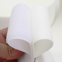 Bandes auto-agrippantes 100 % écologiques, ignifuges, imperméables, en nylon, double face, à coudre, avec adhésif puissant, blanches, pelucheuses, amovibles