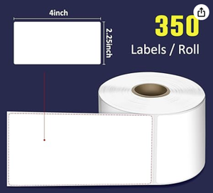 LIKED Self-Adhesive Rectangular Paper <b>Labels</b> Black Back Strong Stickiness 3 in Core Dia. - Product Image 2