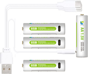 AA充電式バッテリー: 1.5V USBバッテリー、リチウムイオン充電式2000mWhリチウムイオンバッテリー - Product Image 4