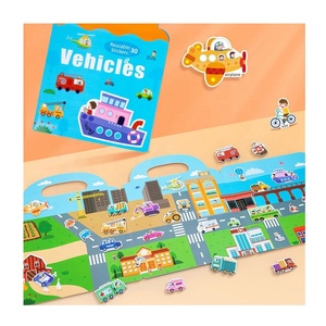 Livre d'activités magnétique Montessori pour la maternelle, livre silencieux avec autocollants, jouets éducatifs de puzzle magnétique pour les enfants, garçons et filles - Product Image 3