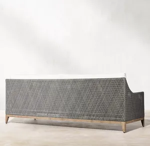 Ensemble de meubles de jardin en rotin de luxe moderne pour toutes les saisons, adapté aux hôtels, aux plages et aux piscines, en bois massif, imperméable, en teck - Product Image 5