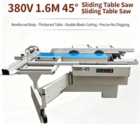 Scie à table coulissante de précision ANGHUA MJ-45 pour la découpe du contreplaqué MDF avec lame inclinable à 45 degrés, robuste