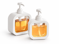 Flacon pompe carré vide en PET 300ml/500ml, rechargeable, personnalisable avec impression, emballage cosmétique pour savon liquide, shampoing, gel hydroalcoolique