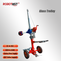 Chariot de transport portable pour verre et tôles métalliques de 200 kg, certifié CE, avec ventouses manuelles pour usage en construction