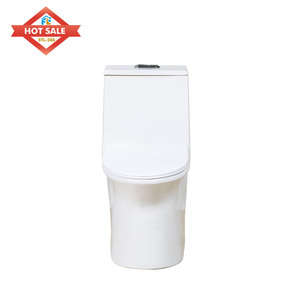 WC monobloc en céramique à économie d'eau, design ovale, avec abattant à fermeture douce, pour l'Amérique du Sud, en promotion - Product Image 2
