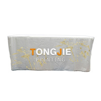 Nappe ajustée imprimée personnalisée 4ft 6ft 8ft Couverture de table en polyester pour nappe publicitaire pour salon professionnel