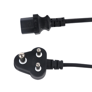 South Africa and India 3 Pin <strong>Plug</strong> to C19 250V 1.83m 3 <strong>Core</strong> 10A AC Power Cord for <strong>Computer</strong> Black/White - Product Image 1