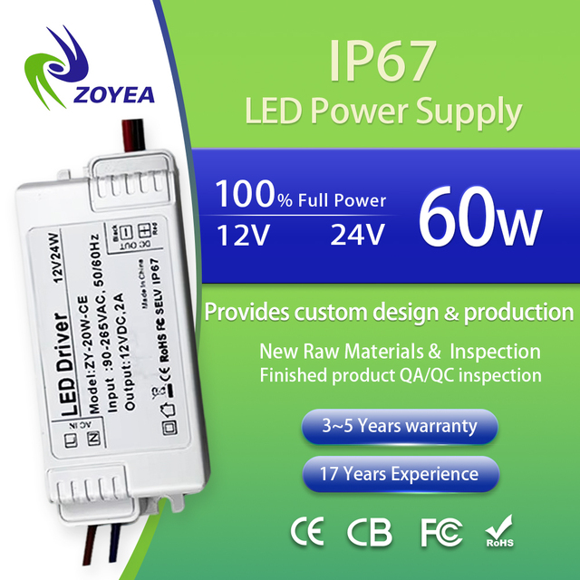 Manufacturer Wholesale Hot Selling IP67 Waterproof Slim Plastic Constant Voltage Driver for Indoor Outdoor with OEM ODM Service