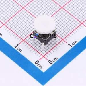 TSA06131-080B332CA-006E Tactile Switch Through hole-4P,6.1x6.1mm Switch Single Pole Single Throw Round Button 1.8N 6.1mm - Product Image 1