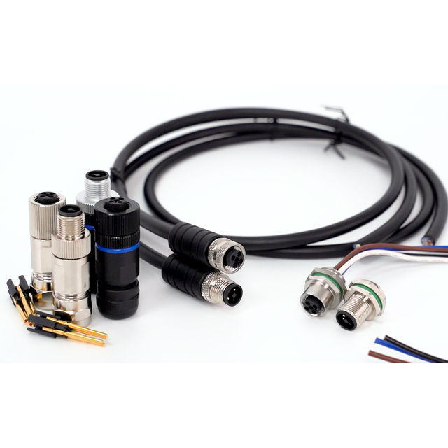 Sensor Actuator Waterproof Connector 2 3 4 5 6 8 12 17 Pin M5 M8 M12 M16 7/8" M23 Cable M12 Connector