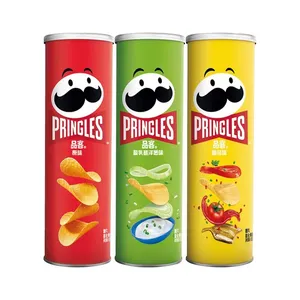 Pringless मूल खट्टा क्रीम और प्याज टेक्सास BBQ नमक और Venigar नई स्वाद pringless नाश्ता चिप्स