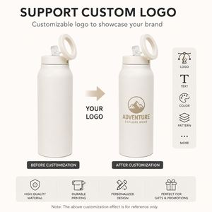 Custom 24oz Portable Vacuum <b>Flask</b> Sports Travel Magnet Thermos Magnetic Lid Water Bottle with Magnetic Phone Holder Straw Lid - Product Image 5