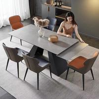 Table à manger en céramique avec pieds métalliques, meubles modernes et personnalisés, haute qualité
