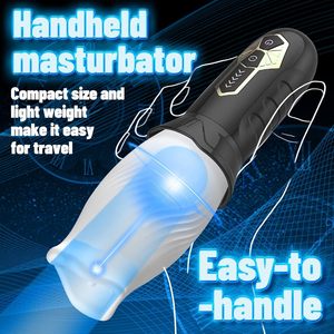 Masturbator Pria Terlaris 10 Getaran 5 Mode Rotasi 360 Derajat Berputar Mainan Seks TPE Genggam untuk Masturbasi Pria - Product Image 5