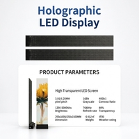 Écran LED transparent holographique numérique Wifi P3.91 avec adhésif pour verre, panneau d'affichage publicitaire LED sur fenêtre en verre