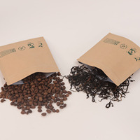 Noir mat biodégradable 100G 250G 500G 1Kg fond plat Doypack sac support pochette pour grains de café comestibles Shopping industriel