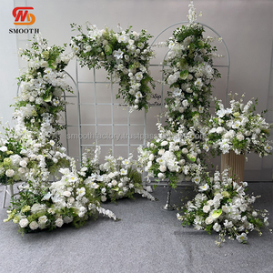 Camino de Mesa de Flores de Hortensia y Rosas Blancas en Oferta, Decoración de Pared de Fondo para Bodas Hecha a Mano, Suave y Artificial para el Día de San Valentín - Product Image 1