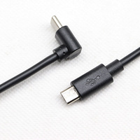 Kabel USB-C bersudut ke kabel mikro USB kabel fleksibel mendukung pengisian daya Cepat & sinkronisasi Data