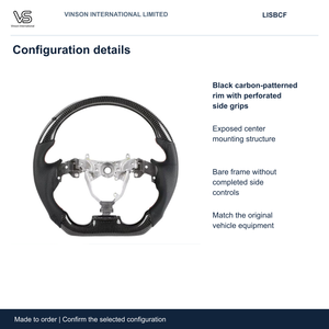 Volant en fibre de carbone pour Lexus IS, configuration sélectionnée avec centre ouvert LISBCF - Product Image 2