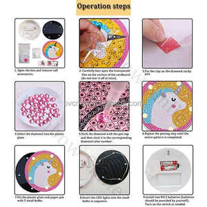 PL enfants bricolage art peinture fournitures ensemble vente en gros 5d enfants <span class=keywords><strong>diamant</strong></span> peinture ensemble <span class=keywords><strong>broderie</strong></span> ronde led lumière pour <span class=keywords><strong>diamant</strong></span> peinture - Product Image 5