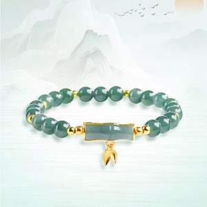 กำไลหยกเจไดต์สีน้ำเงินธรรมชาติ ดีไซน์ดั้งเดิม พร้อมใบรับรองการประเมินคุณภาพ D766 เครื่องประดับเงินแท้ S925 สำหรับผู้หญิง - Product Image 1