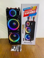 NDR-1526 Altavoz de Karaoke Inalámbrico Doble de 15 Pulgadas, Caja de Sonido DJ Profesional con Iluminación LED RGB, Altavoz de Madera para Fiestas, Altavoz de Plástico para Computadora