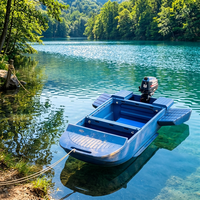 Bateau modulaire pliable en PE 3210x1817x621mm pour le sauvetage fluvial, coque écologique légère, résistant à l'abrasion, pliage facile